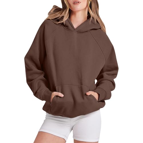 Generisch Oversize Pullover Damen Hoodie Y2K Vintage Sweatshirt Basic Damen Kapuzenpullover Übergangspulli Retro Kapuzenjacke Kapuzenpulli von Generisch