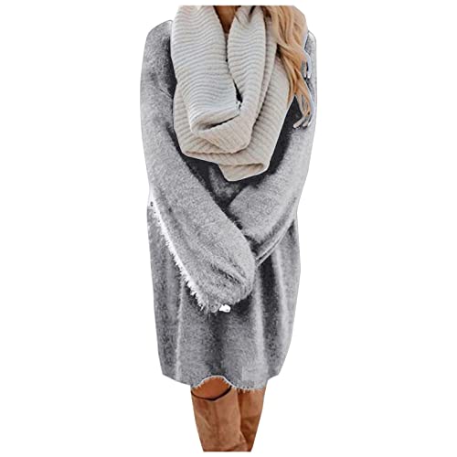 Generisch Oversize Pullover Damen Strick Pullunder Cashmere Kaschmir Longpullover Winterkleid Mohair Oversize Wollpullover Dünne Oversized Kleid Pullis Outfit Pullover Oberteil Damenpullover von Generisch