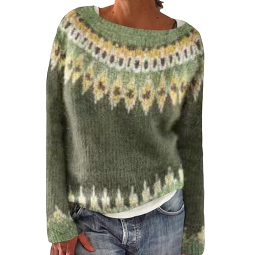 Generisch Oversize Strickjacke Damen, Jacke Damen Elegant, Winterpullover Sweatshirts Oversize Strickpullover Rundhals Winter Warmer Damenpullover Jumpers Sweater von Generisch