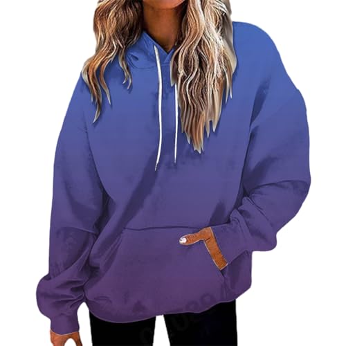 Generisch Oversized Hoodie Damen Langarm Sweatshirt Herbst Winter Einfarbig Warm Basic Hoody Freizeit Outwear Sport Style Training Kapuzenpullover Sweatjacke Teenager Kapuzenpulli Dynamische Orange von Generisch