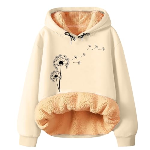 Generisch Oversized Hoodie Damen Winter Pullover Casual Kapuzenpullover Langarm Sweatshirt Tops mit Taschen Sweatshirtjacke Damen Mit Kapuze Pullover Damen Elegant Winter Thermo Hoodie Damen von Generisch