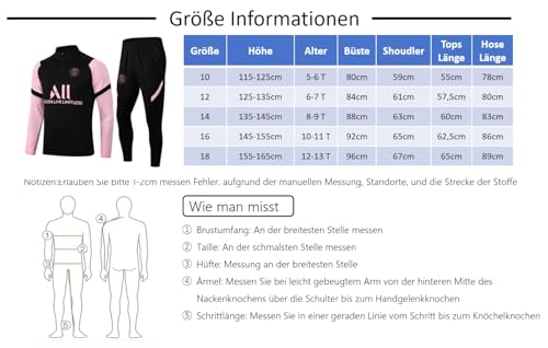 Generisch PSG Trainingsanzug für Kinder und Erwachsene, 23/24 Heim Fußball Trainingsuniform, Sportbekleidung, atmungsaktive Jacke und Jogging-Set, Unisex-Trainingsanzug 2Pcs #3 von Generisch