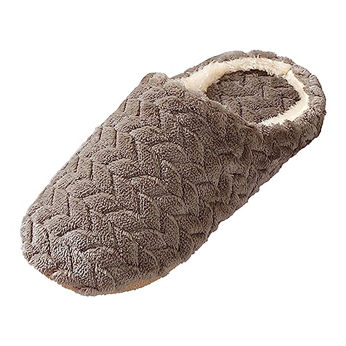 Generisch Paar Modelle Jacquard Japanischen Weichen Boden Stumm Samt Hausschuhe Nicht Slip Holzboden Indoor Baumwolle Hausschuhe (Coffee, 39) von Generisch