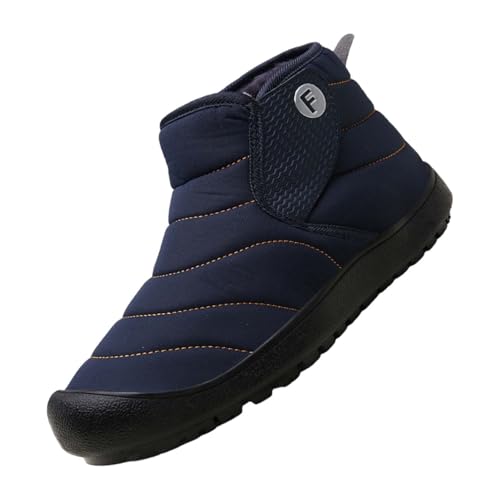 Generisch Paar Schneestiefel Casual Sneakers Atmungsaktive flache Freizeitschuhe Damen Schneestiefel Winter gepolsterte warme Herrenstiefel Herren Schuhe Boots 42 (Dark Blue, 42) von Generisch