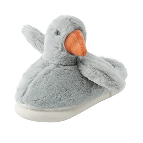 Generisch Paare Männer Slip On Furry Flat Home Winter Round Toe Warm halten Hausschuhe Schuhe Herren Schuhe Mokassins (Grey, 41) von Generisch