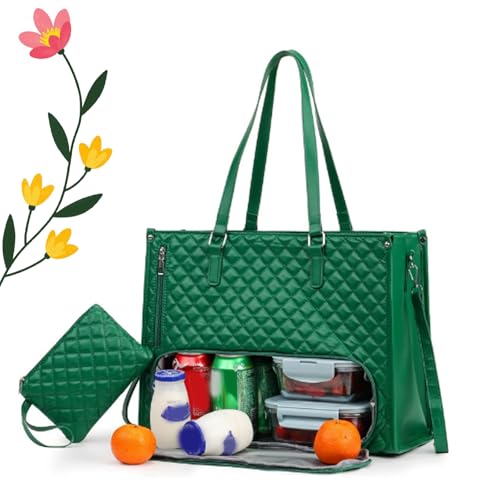Generisch Packuum 3 in 1 Tote Bag, Packuumbagsco 3 in 1 Tote Bag, My Daily Bags Totewith Lunch Compartment, for Work, Travel (Green) von Generisch