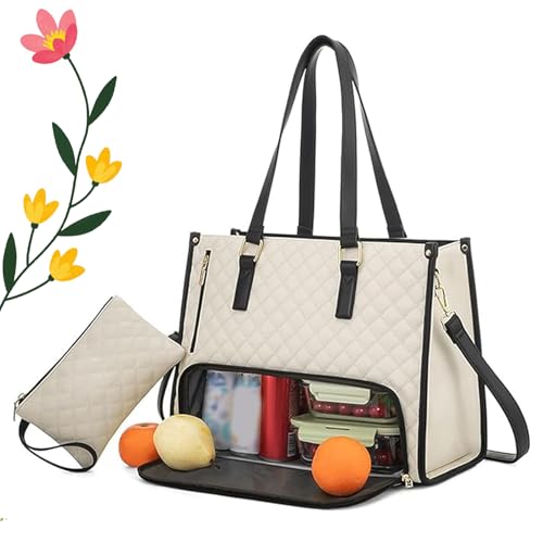 Generisch Packuum 3 in 1 Tote Bag, Packuumbagsco 3 in 1 Tote Bag, My Daily Bags Totewith Lunch Compartment, for Work, Travel (beige) von Generisch
