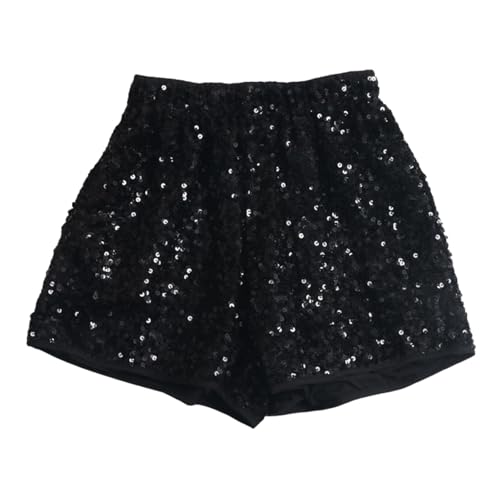 Generisch Pailletten Latzhose Damen Kurz - Gepolsterte Radlerhose, Jagdhose, Glitzerhose, Silber Hose - Festival Outfit Glitzer Blitzangebote von Generisch