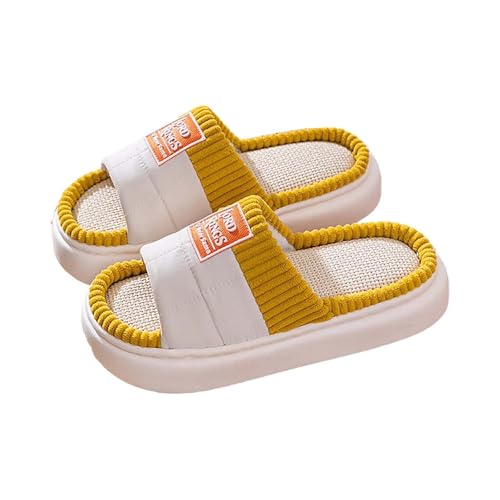 Generisch Pantoffeln Damen Vorne Offen: Hausschuhe Damen Plateau Sohle Schlappen Paare Slippers Kuschelige Hausschlappen Stoff Pantoletten Winter Baumwollschuhe Memory Foam Hauslatschen Haus Schuhe von Generisch