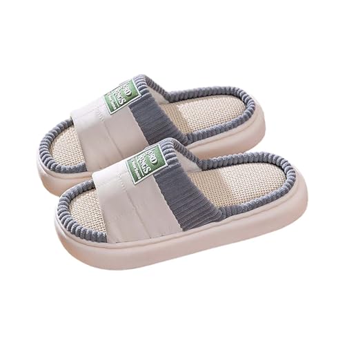 Generisch Pantoffeln Damen Vorne Offen: Hausschuhe Damen Plateau Sohle Schlappen Paare Slippers Kuschelige Hausschlappen Stoff Pantoletten Winter Baumwollschuhe Memory Foam Hauslatschen Haus Schuhe von Generisch