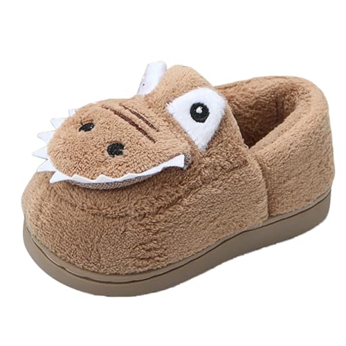 Generisch Pantoletten Kinder mit Cartoon Barfussschuhe Plüsch Warme Hausschuhe Mädchen Flauschig Filzpantoffeln mit Hinten Schuhe Schaum Sohle Winterschuhe Rutschfeste Herbst Slippers von Generisch