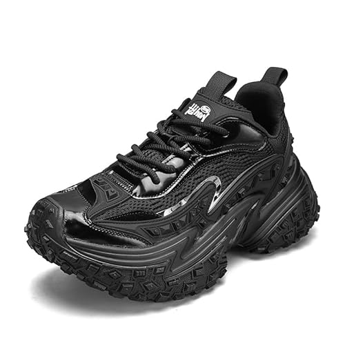 Generisch Papa Schuhe Netz-Splice Stereo-Struktur Trend-Sportschuhe (schwarz,41) von Generisch