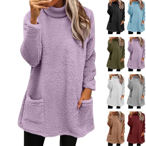 Generisch Partner Pullover Winter Langarmshirt Rollkragen Oberteile Basic Teddy Fleecepullover Warme Sweatshirt Langarm Winterpullover Stretch Pulli Sweater Damen Oversized Generisch Partner Pullover Winter Langarmshirt Rollkragen Oberteile Basic Teddy Fleecepullover Warme Sweatshirt Langarm Winterpullover Stretch Pulli Sweater Damen Oversized von Generisch