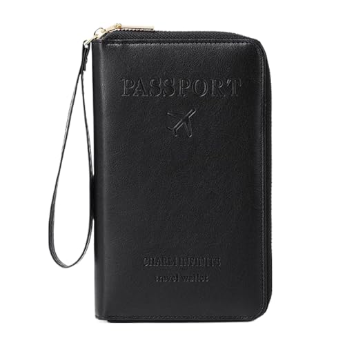 Generisch Passport Wallet - Passhalter Reise -Wallet Multi -Card -Slot -Passe Abdeckung PU Leder | Tragbarer Brieftaschen Organizer wasserdicht für Reisetickets Dokumente Geld Männer Frauen von Generisch