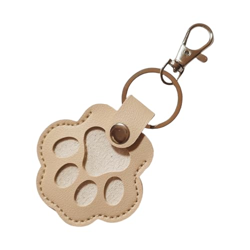 Generisch Paw Print Keychains Pet Hair Collector Pendant, Jewelry Paw Design Memorial Keepsake for Men Women, Storage Accessory for Wallet Bag Mobile Phone Girls Gift Animal Lovers 6.5x6cm von Generisch