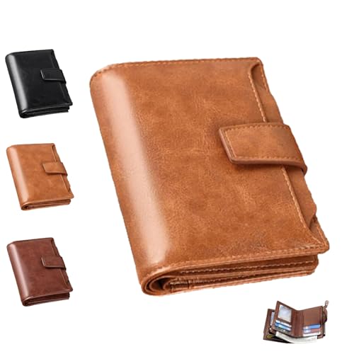 Generisch Peachloft Wallet, Peachloft Mens Wallet, PU Leather Multi-Card Holder Anti-Theft Wallets for Men, Two-Fold Large Capacity (Brown) von Generisch