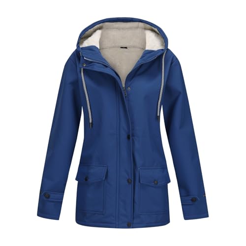 Generisch Peak Regenjacke Damen Regenjacken in Übergröße für Damen, leicht, mit Kapuze, Regenmantel für Outdoor-Reisen, Wandern, Windjacke 7432520 (Dark Blue, XXXL) von Generisch