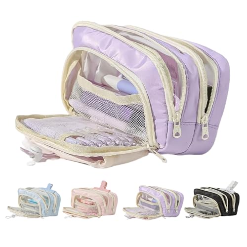 Generisch Pencil Case Big Capacity Pen Holder Large Opening Pencil Pouch Box Cute Aesthetic Drawstring Pen Case 2025 New (Purple) von Generisch