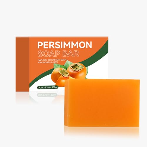 Generisch Persimmon Soap Bar,Persimmon Goat Milk Soap,Tief Feuchtigkeitsspendend,Hellt die Haut Auf Verbessert die Elastizität Reduziert,Natural Deodorant Soap For Frauen & Männer (1, Orange-C) von Generisch