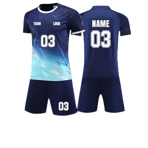 Generisch Personalisiert Trikot mit Eigenem Namen Nummer Logo, Fußball Trikots Shorts Set für Kinder/Erwachsene, Fussball Jersey Trainingsanzug für Junge Herren #1 Generisch Personalisiert Trikot mit Eigenem Namen Nummer Logo, Fußball Trikots Shorts Set für Kinder/Erwachsene, Fussball Jersey Trainingsanzug für Junge Herren #1 von Generisch