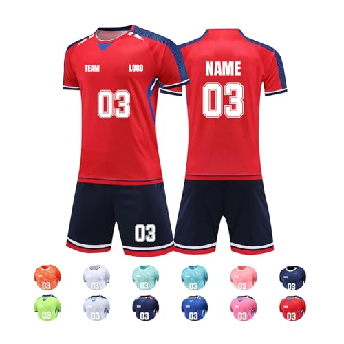Generisch Personalisiert Trikot mit Eigenem Namen Nummer Logo, Fußball Trikots Shorts Set für Kinder/Erwachsene, Fussball Jersey Trainingsanzug für Junge Herren #12 Generisch Personalisiert Trikot mit Eigenem Namen Nummer Logo, Fußball Trikots Shorts Set für Kinder/Erwachsene, Fussball Jersey Trainingsanzug für Junge Herren #12 von Generisch