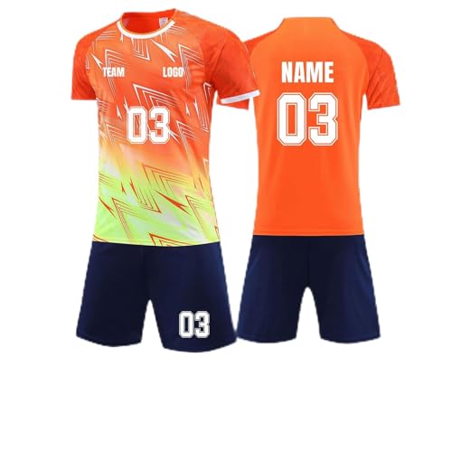 Generisch Personalisiert Trikot mit Eigenem Namen Nummer Logo, Fußball Trikots Shorts Set für Kinder/Erwachsene, Fussball Jersey Trainingsanzug für Junge Herren #2 Generisch Personalisiert Trikot mit Eigenem Namen Nummer Logo, Fußball Trikots Shorts Set für Kinder/Erwachsene, Fussball Jersey Trainingsanzug für Junge Herren #2 von Generisch