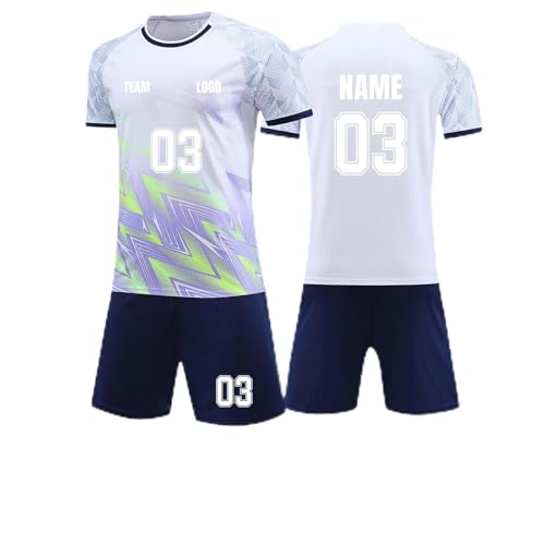 Generisch Personalisiert Trikot mit Eigenem Namen Nummer Logo, Fußball Trikots Shorts Set für Kinder/Erwachsene, Fussball Jersey Trainingsanzug für Junge Herren #3 Generisch Personalisiert Trikot mit Eigenem Namen Nummer Logo, Fußball Trikots Shorts Set für Kinder/Erwachsene, Fussball Jersey Trainingsanzug für Junge Herren #3 von Generisch