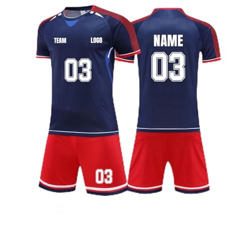 Generisch Personalisiert Trikot mit Eigenem Namen Nummer Logo, Fußball Trikots Shorts Set für Kinder/Erwachsene, Fussball Jersey Trainingsanzug für Junge Herren #9 Generisch Personalisiert Trikot mit Eigenem Namen Nummer Logo, Fußball Trikots Shorts Set für Kinder/Erwachsene, Fussball Jersey Trainingsanzug für Junge Herren #9 von Generisch