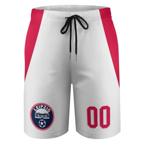 Personalisierte Fußball Hose Kurz Kinder,Leipzig Sporthose Kinder kurz mit Eigenem Nummer, Leipzig Kurze Sporthose Jungen Trainingshose aus 100% Polyester, Elastischer Bund,Atmungsaktiv von Generisch