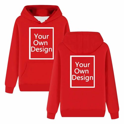 Generisch Personalisierte Kapuzenpullover Herren/Damen Hoodie Selbst Gestalten mit Bild und Text Partner Pullover Winter Warm Sweatshirt mit Kapuze Causal Hoody mit Tasche Rot S Generisch Personalisierte Kapuzenpullover Herren/Damen Hoodie Selbst Gestalten mit Bild und Text Partner Pullover Winter Warm Sweatshirt mit Kapuze Causal Hoody mit Tasche Rot S von Generisch