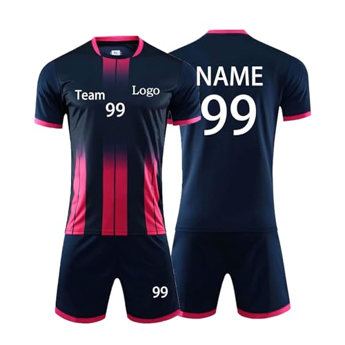 Generisch Personifizieren Fußball Trikot Kinder Erwachsene Hemd & Kurze Set mit Nummer Name Team Logo Fußball Trikot von Generisch