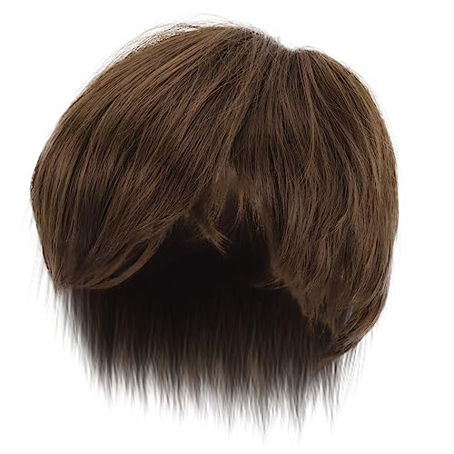 Generisch Perücke Kopfbedeckung Lace Front Perücken Echthaar Männer Vollhaarperücke Halloween Herrenkostüm Cosplay Echthaar Perücke Haarverlängerungsperücke Mann kurze Perücke Brown von Generisch