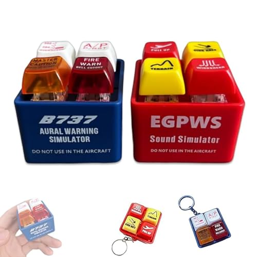Generisch Pilot and Crew Alert Keychain EGPWS Warning Sound Simulator Tiny Aviation Cockpit Emergency Alert Voice Button Keychains (2Pcs) von Generisch