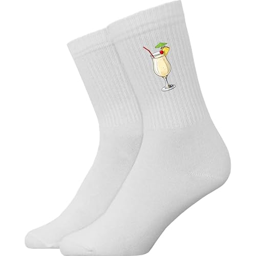 Generisch Pina Colada Cocktail Spritz - Atmungsaktive Sportsocken Tennissocken Crew Socks Baumwolle Socken von Generisch