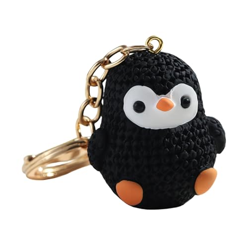 Generisch Pinguin Schlüsselanhänger - Pinguin Taschenanhänger Gehäkelter Pinguin Schlüsselanhänger, Schöner Autoschlüssel-Anhänger Aus Kunstharz, Tier-Schlüsselanhänger Schlüsselanhänger von Generisch