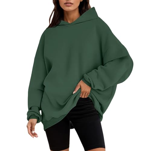 Generisch Pink Palm Puff, Hoodie Damen Oversize Pullover Sweatshirt - Y2K Kapuzenpullover Rundhals Pulli Langarm Sweatjacke Basic Sport Oberteile Mit Tasche Tops Streetwear,S-XXL von Generisch