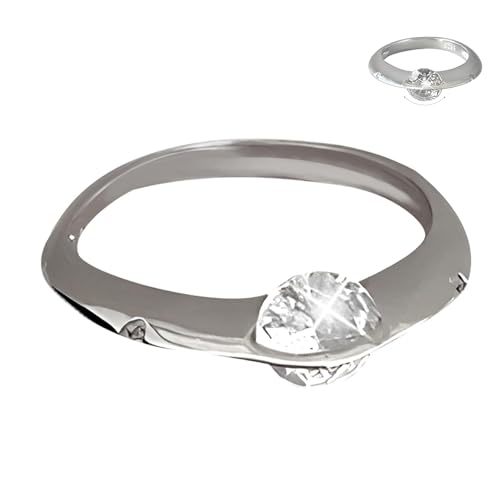 Generisch Planetenring – 925er Sterlingsilber, kosmischer Sternring mit drehbarem Diamant, funkelnde Zirkon-Planetenringe, kreative Fidget- und Angst-Ringe, Schmuckgeschenk für Frauen (7) von Generisch