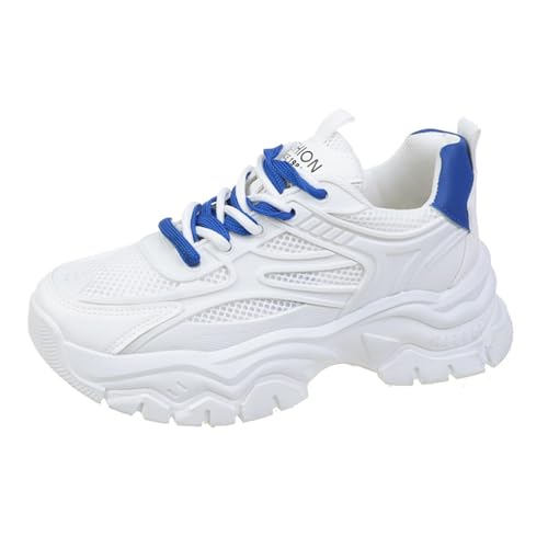 Generisch Plateau Sneaker Damen Chunky Platform Schuhe Sneakers-Plateau-Sneaker Weiß Keilabsatz Campus Hellblaue Sneakers Pinke Hohe von Generisch