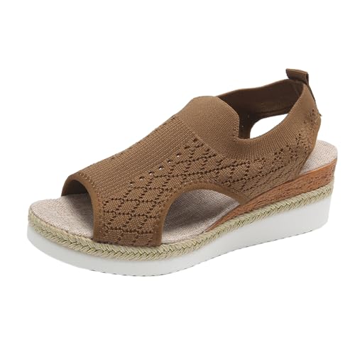 Generisch Plattform Open Tobe Strick Sandalen, Frauen Espadrille Wedge, Sommer bequeme Wanderschuhe Generisch Plattform Open Tobe Strick Sandalen, Frauen Espadrille Wedge, Sommer bequeme Wanderschuhe von Generisch