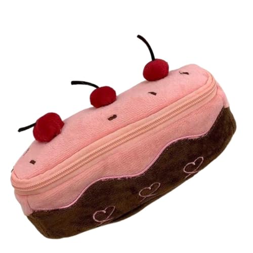 Generisch Plüsch Bleistift Fall große Kapazität Kawaii Kirsch Kuchen Design Fuzzy niedliche Schul bedarf Schreibwaren Organizer Beutel Halter für Mädchen von Generisch