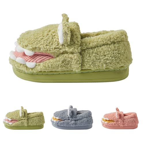 Generisch Plüsch Hausschuhe Süße Tiere Damen Lustige Hausschuhe-Damen Flauschig Plüschhausschuhe Warm Feste Krokodil-Pantoffeln Witzig Winterhausschuhe Thermo Baumwollschuhe Comfy Hausschlappen Weich von Generisch