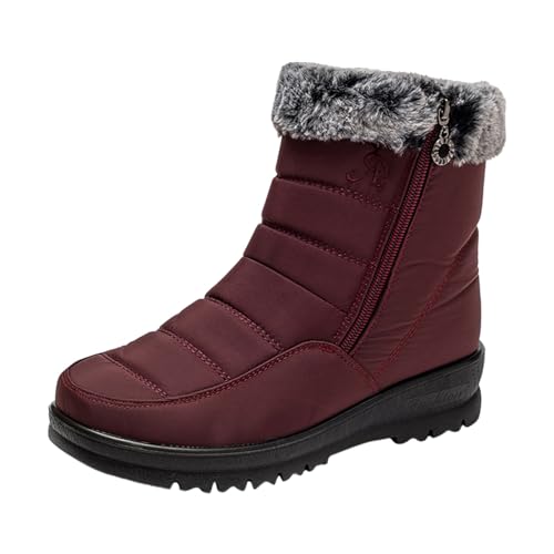 Generisch Plüsch warme Baumwollschuhe tragen und rutschfeste Schneestiefel Fünf-Finger-Baumwollschuhe Outdoor-Sportschuhe Herren- und Damen-Wanderschuhe Schuhe Vintage Herren (Red, 39) von Generisch