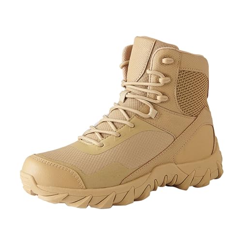 Generisch Plüschige, warme Baumwollschuhe, rutschfeste Schneestiefel, Fünf-Finger-Baumwollschuhe, Outdoor-Sportschuhe, Wanderschuhe für Herren und Damen Herren Schuhe Stiefeletten (Khaki, 44) von Generisch