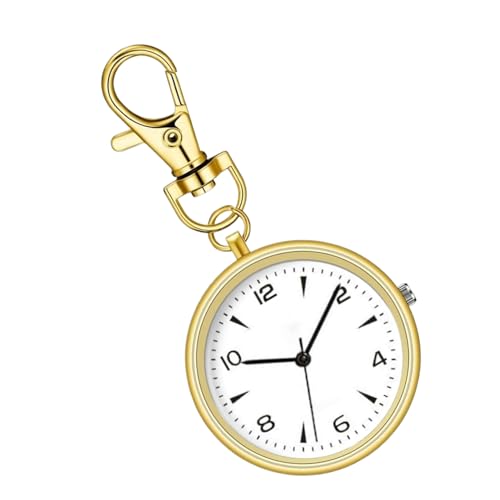 Generisch Pocket Watch, Round Key Chain Clip Watch, 3.23x1.57x0.28 inches Unisex Portable Silent Clock with Display, Travel Timepiece Carabiner for Backpack Purse Belt, Home School von Generisch