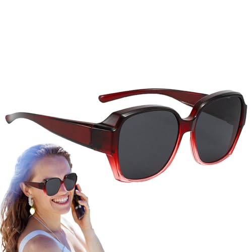 Generisch Polarisierte Überbrillen-Sonnenbrillen,Polarisierte Wrap-Around-Sonnenbrillen,Überziehbrille polarisiert - Quadratische Sonnenschutzrollos mit UV-Schutz zum Autofahren von Generisch