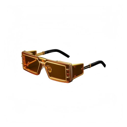 Generisch Polarisierte Urlaubssonnenbrille, übergroße Autofahrer-Sonnenbrille for Herren(Golden frame and golden yellow film) von Generisch