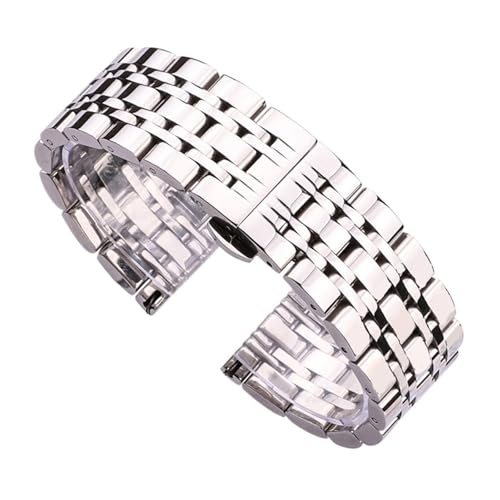 Generisch Poliertes Edelstahlarmband 18 mm 20 mm 22 mm 24 mm Herren-Uhrenarmband aus Metall im Uhrenstil(22mm) von Generisch
