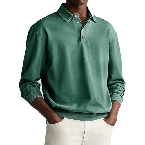 Generisch Polo Pullover Herren Pullover mit Polokragen Strick Poloshirt Langarm Winterpullover Pulli Polo Poloshirt Herren Extra Lang Tops Für Herren Weißes Poloshirt HerrenPolohemd Herren von Generisch