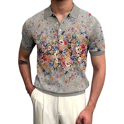 Generisch Polo Shirts for Men Sleeve Polo Shirt Contrast Color Patchwork Casual Tennis Golf Tops Poloshirt Herren Kurzarm 3XL Comfort Poloshirt Herren Baumwolle Kurzarm Mit Brusttasche von Generisch