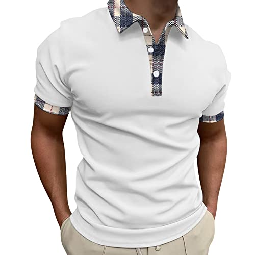 Generisch Polo Shirts männer polohemd atmungsaktive Herren Poloshirt Kurzarm funktions Poloshirt Herren Kurzarm Poloshirt Herren XL Herren Hemd Kurzarm Weiß 3XL von Generisch